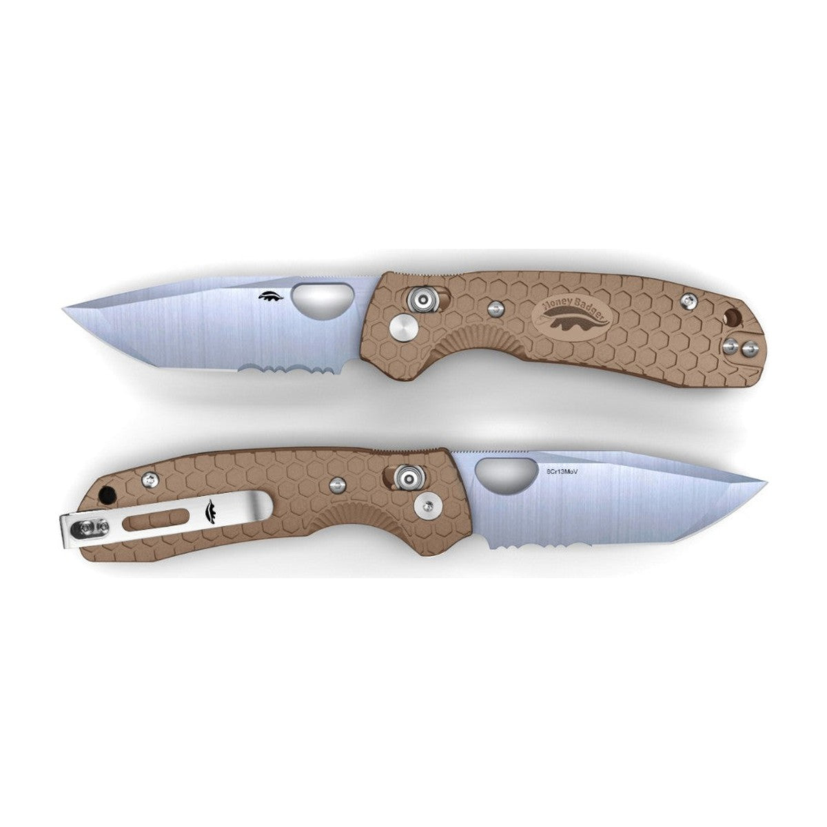 Honey Badger Cross-Bolt Tanto — Serrated, M/L FRN