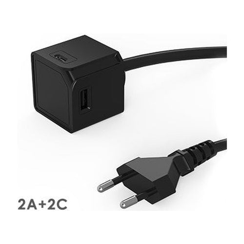 Allocacoc USBcube Extended USB-A + USB-C — Black