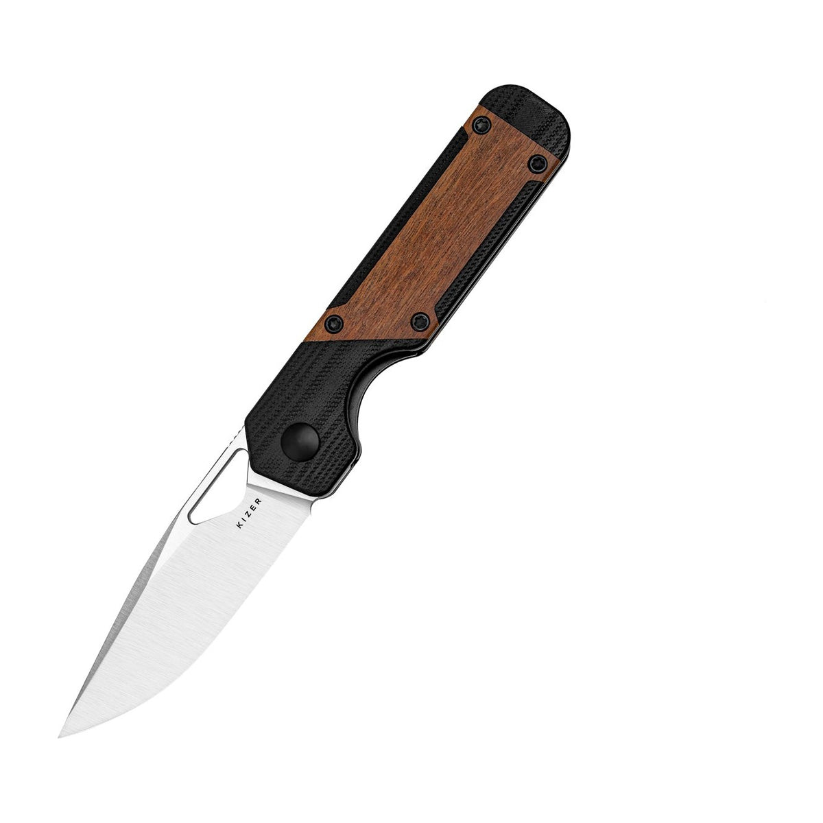 Kizer MiniMilitaw Nitro-V G10 Mkuruti Wood Folding Knife