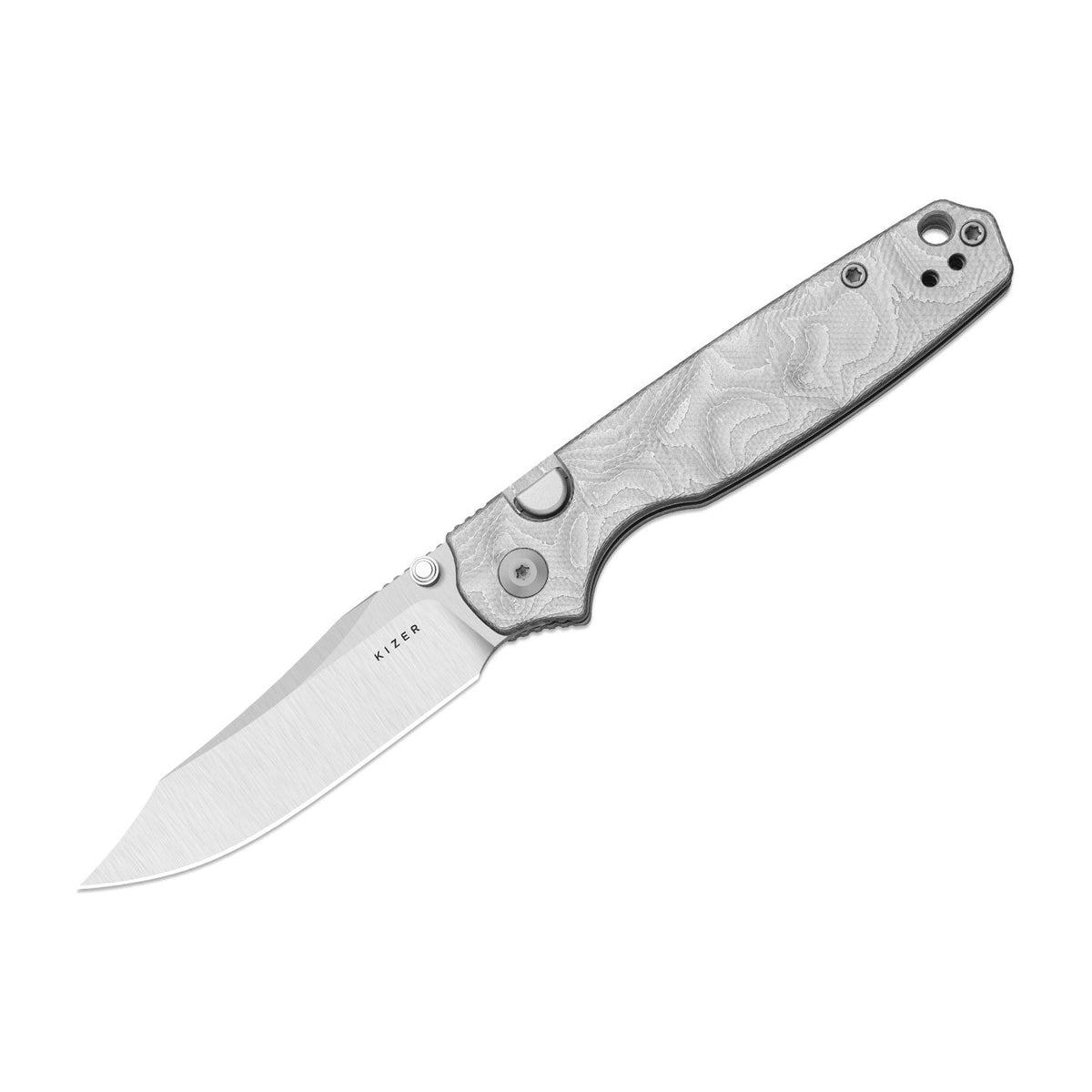 Kizer Pokiman BLL AEB-L Silver G10 Folding Knife