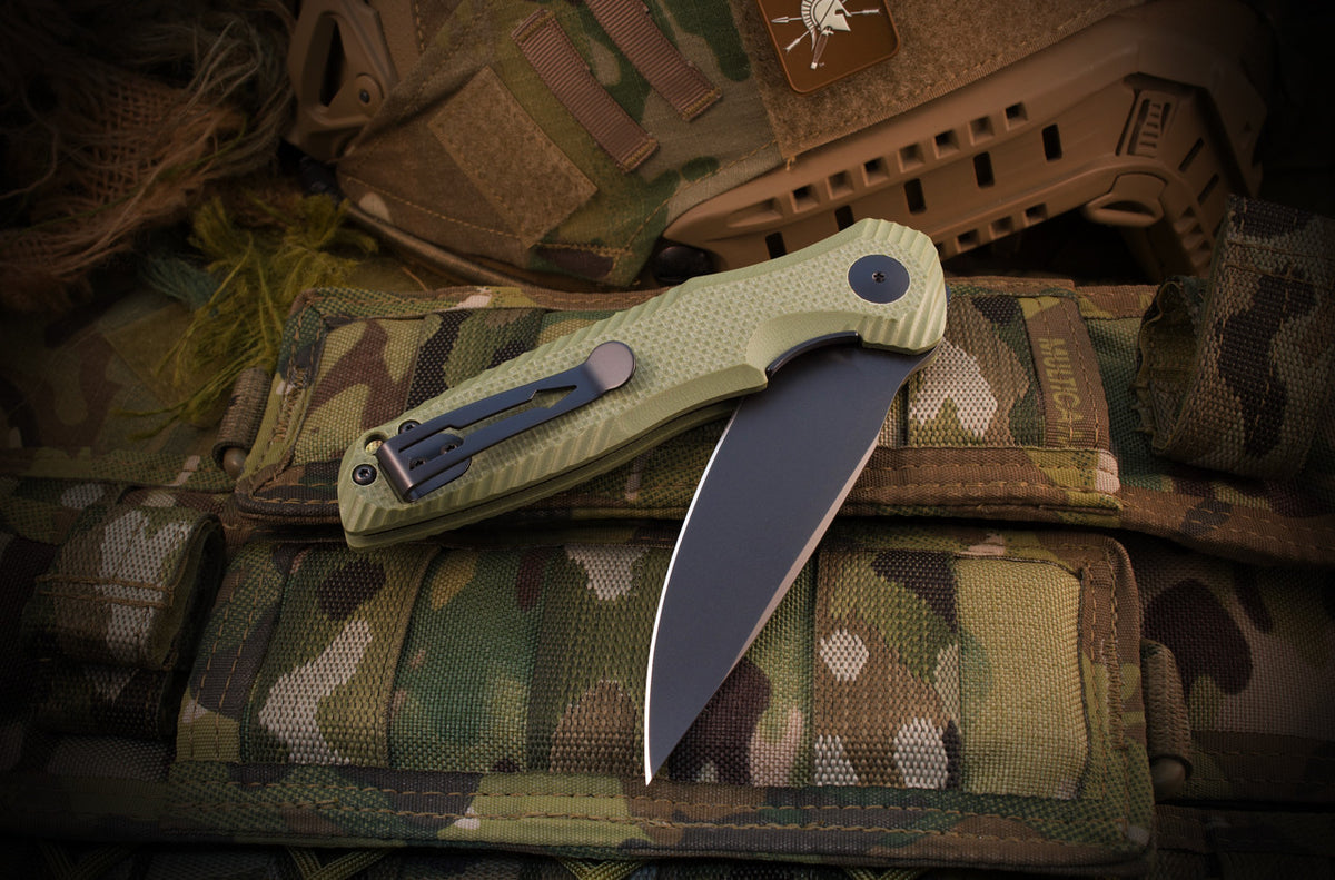 Spartan Blades POROS 154CM OD green lock side