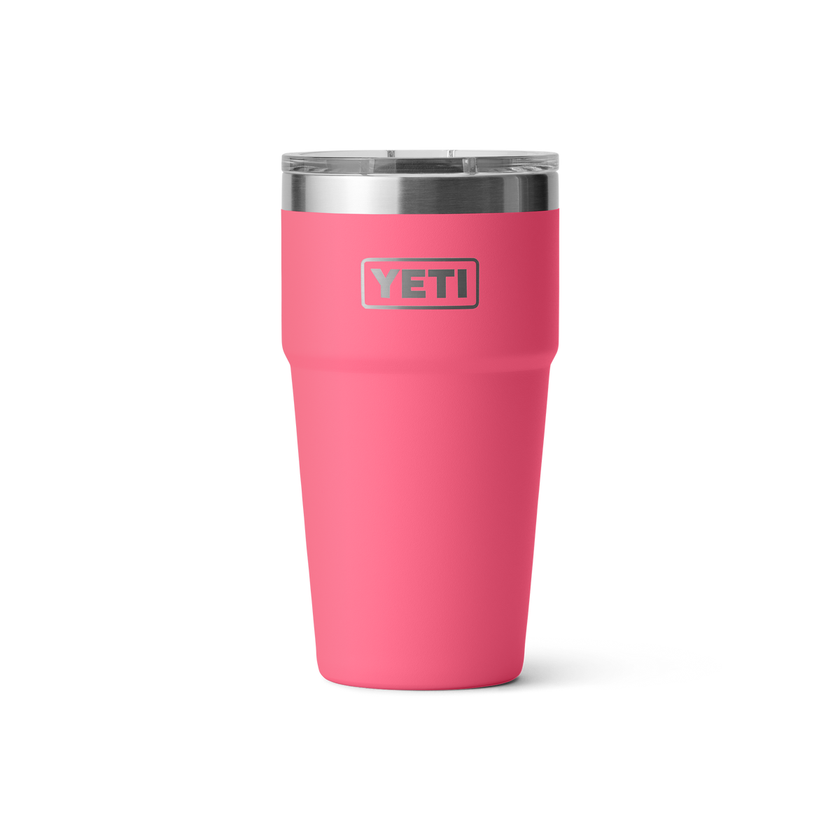 YETI Rambler 20oz Stackable Cup with MagSlider Lid in Tropical Pink, front view