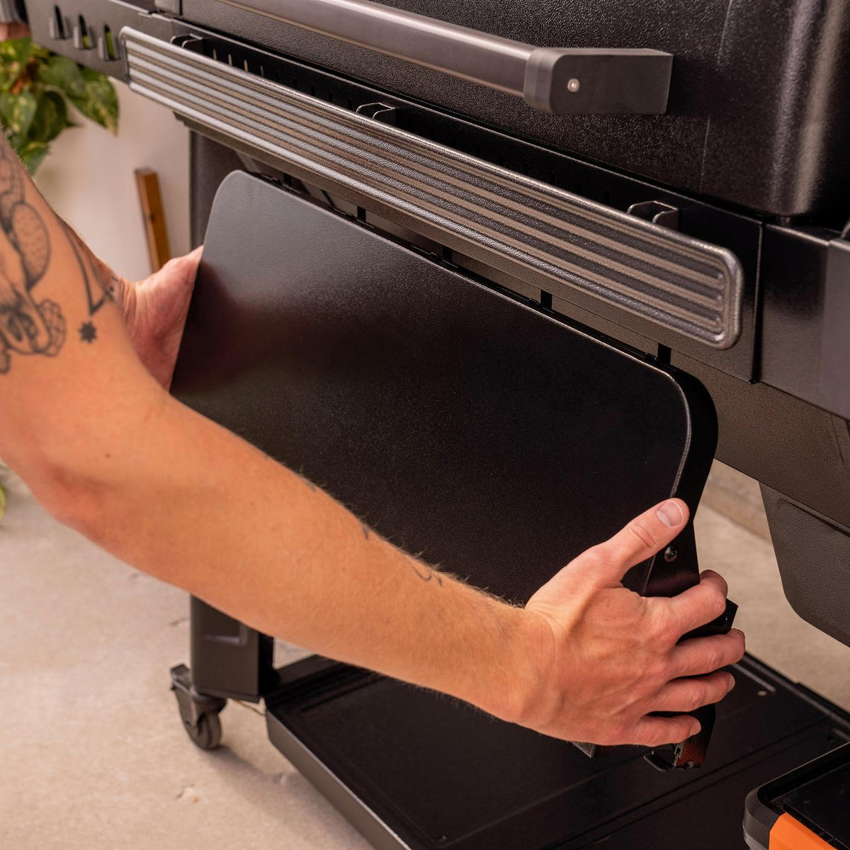 Traeger P.A.L. Front Shelf Small in use