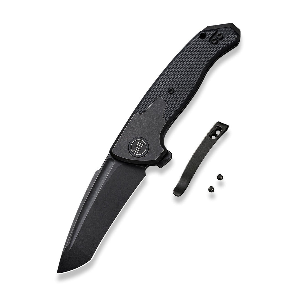 WE Press Check — Black Titanium with Black G10 Inlay, Tanto