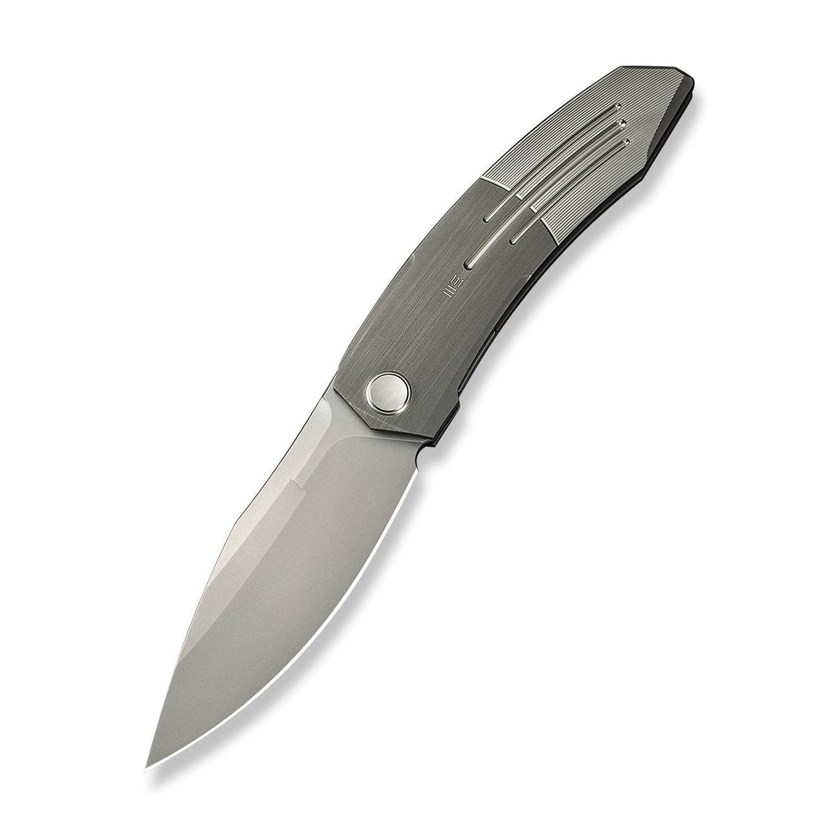 WE Sine Wave titanium flipper knife, Grey Hand-Rubbed Titanium, view 3