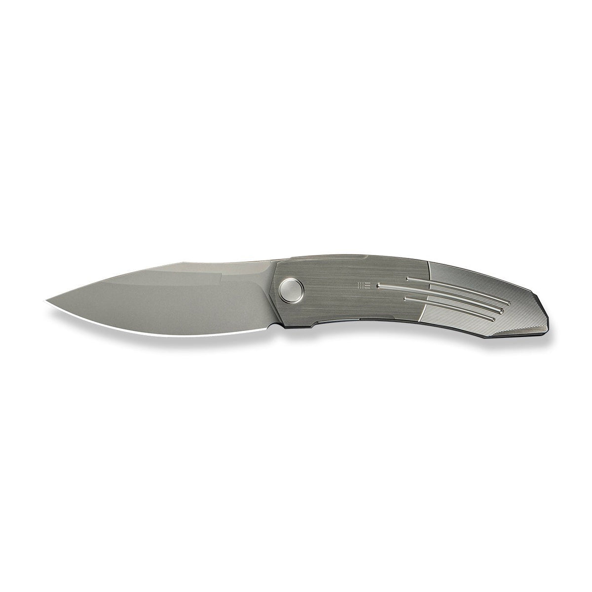 WE Sine Wave titanium flipper knife, Grey Hand-Rubbed Titanium, view 4