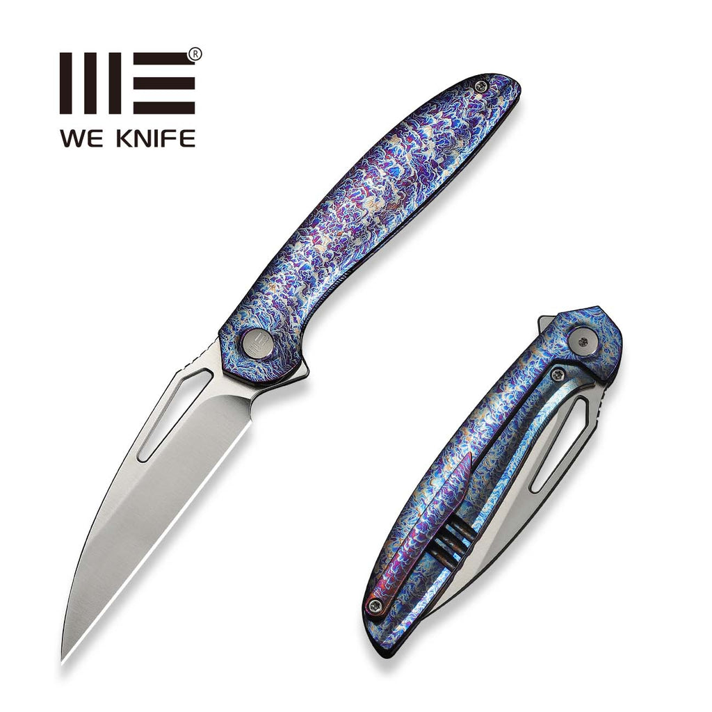 WE Tiercel titanium flipper knife, Flamed Titanium