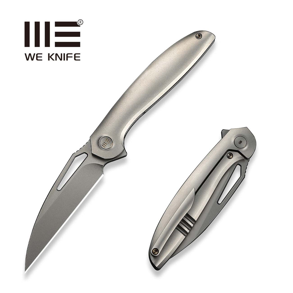 WE Tiercel titanium flipper knife, Grey Titanium