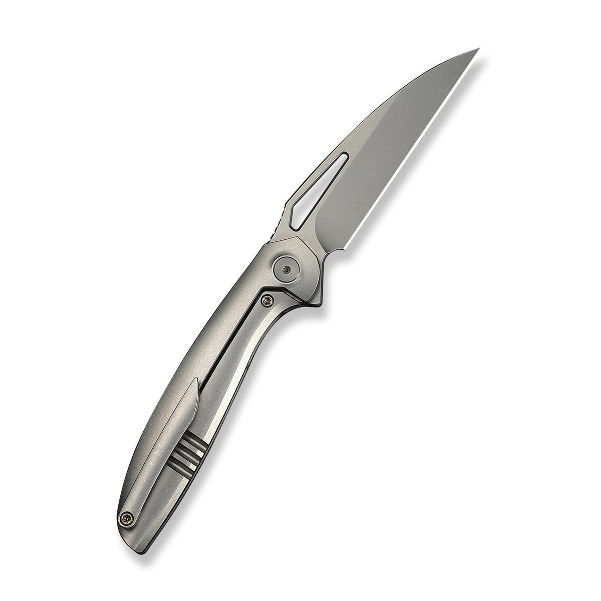 WE Tiercel titanium flipper knife, Grey Titanium, view 2